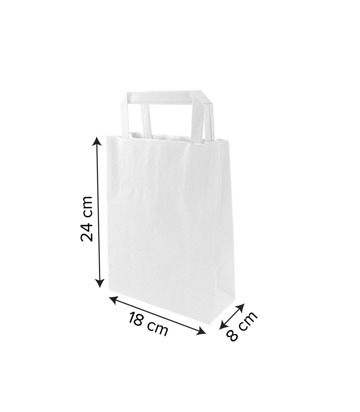 Bolsas papel 18+8x24 cm personalizables pequeñas cantidades •
